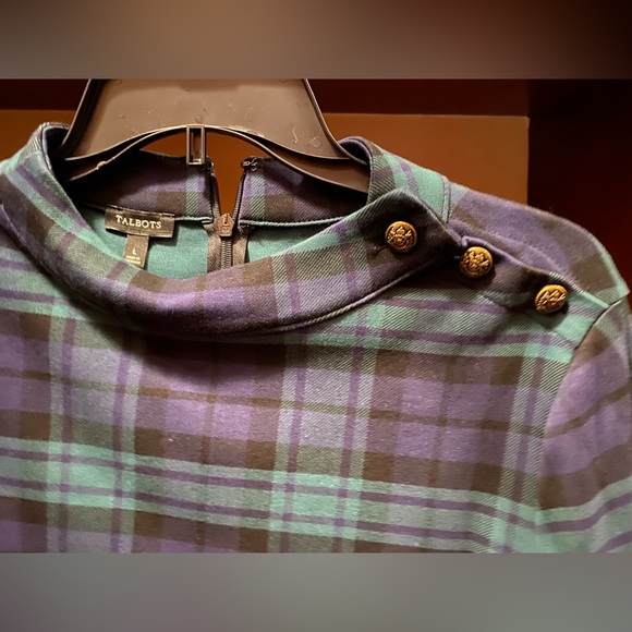Talbots Blue and Green Plaid dress in size large - Picture 3 of 4